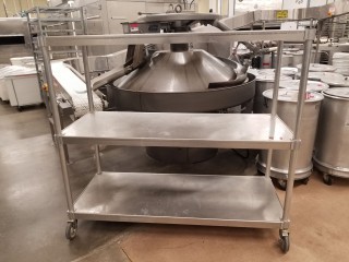 lot 6398 image: 3 Tier Stainless Cart On Casters