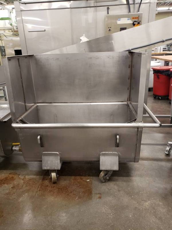 lot 6402 image: Stainless Steel Industrial Dough Bin on Wheels with Grate