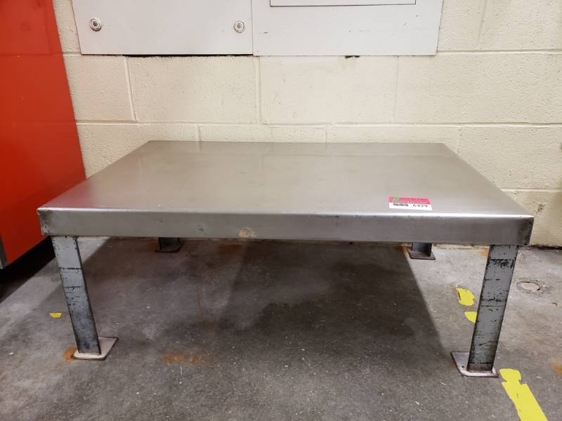 lot 6429 image: Stainless Steel Industrial Table Bench- 14  tall