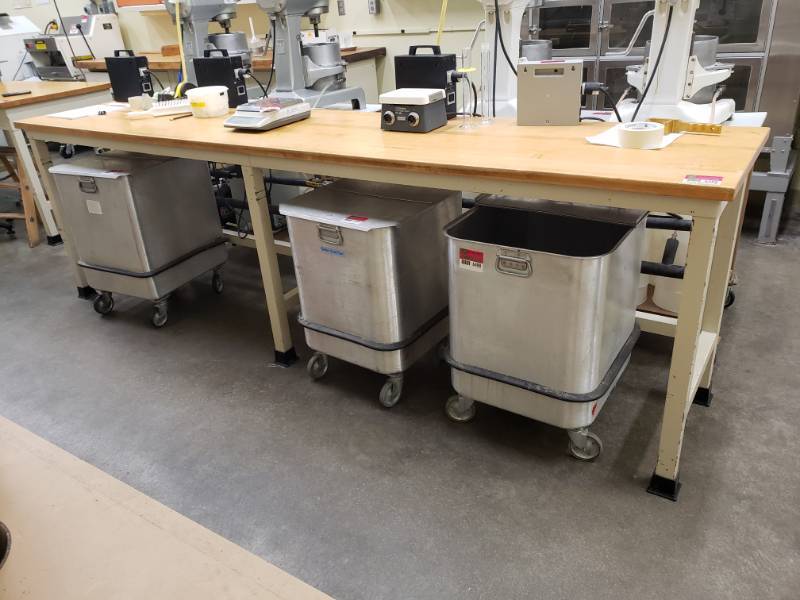 lot 6486 image: 10ft Maple Top Work Bench - Table Only