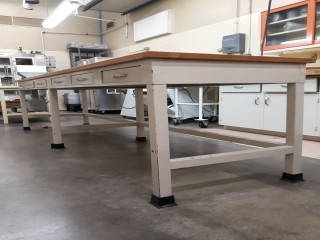 lot 7002 image: Butchers Block Table With Drawers