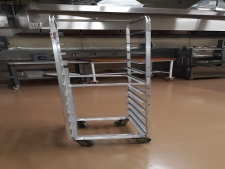 lot 7038 image: National Cart Co. 12-Shelf Mobile Cooking Pan Rack