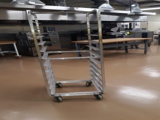 lot 7039 image: National Cart Co. Rolling Cooking Pan Rack