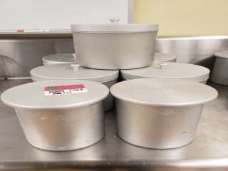lot 7069 image: 7 Piece Aluminum Cannister Lot