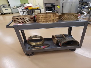 lot 7101 image: Dark Grey Metal Utility Cart on Wheels-(Contents on Cart Sold Seperatly)
