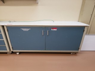 lot 7114 image: Blue Utilty Double Door Cart with Polly Top - Contents Sold Seperatly