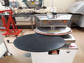 lot 7205 image: Dough Xpress Automatic Pizza Dough Press With Water Tank Compressor Cabinent On Wheels