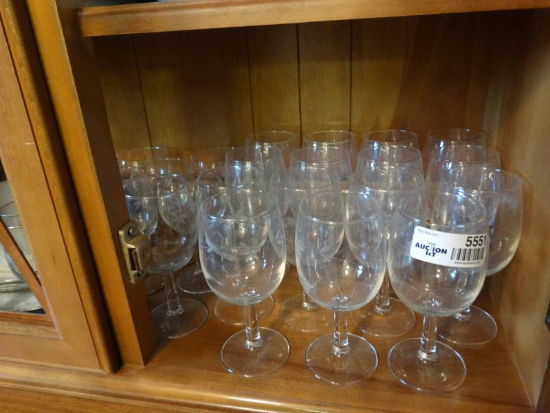 lot 5551 image: Lot of etched crystal stemware