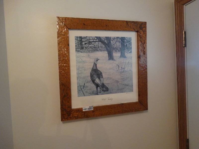 lot 5556 image: Wild Turkey framed print- signed by artist