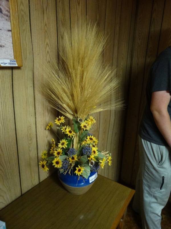 lot 5567 image: Awesome potted wheat & Sunflower center piece