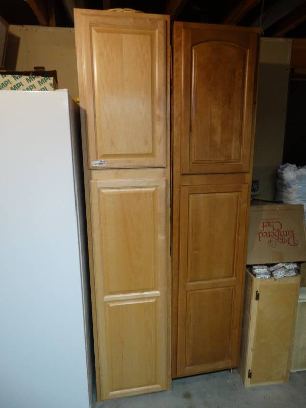 lot 5636 image: 2 wood pantry cabinets