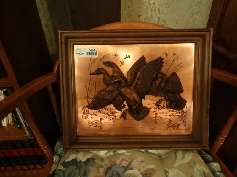 lot 5640 image: Framed Ducks wall art