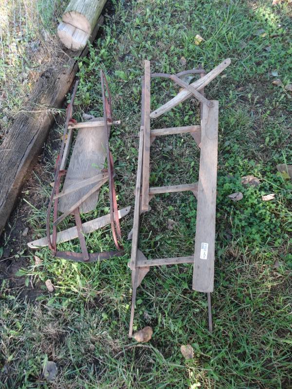 lot 5693 image: 2 old wood sleds