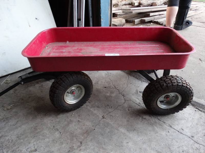 lot 5774 image: Red wagon w big wheels