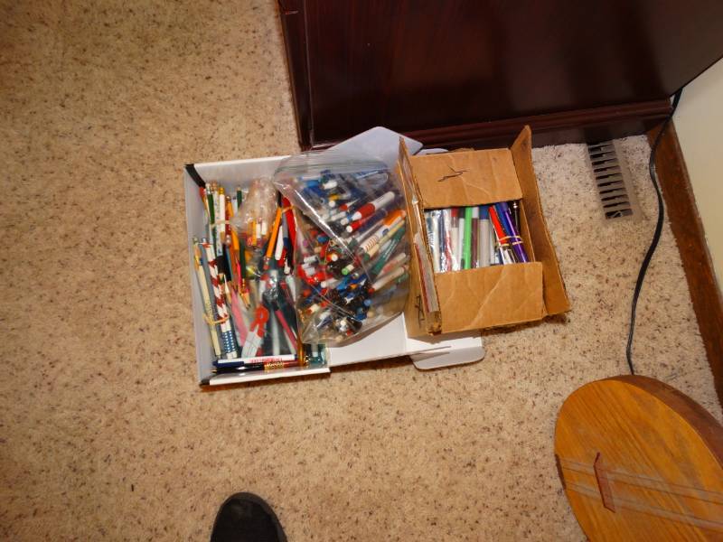 lot 5859 image: Large collection of writing utensils, markers, pencils, pens, ect.