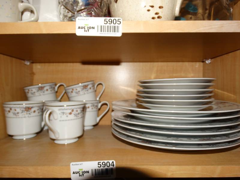 lot 5904 image: Claremont Porcelain Mugs and Plates