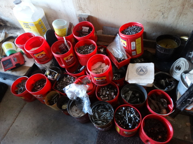 lot 6065 image: HUGE lot of assorted hardware- nails nuts bolts & misc.