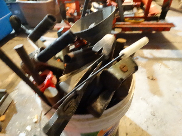 lot 6162 image: Bucket full of various tools & misc.