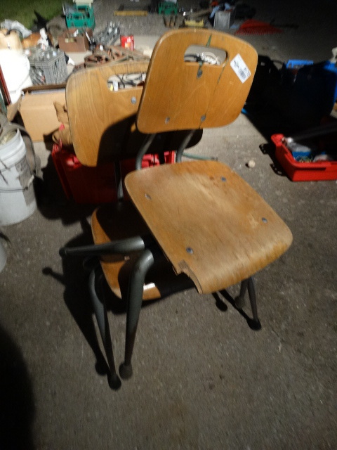lot 6170 image: 2 old school chairs