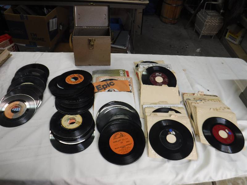lot 8127 image: Large lot of 45 lps records- includes The Beach boys and more
