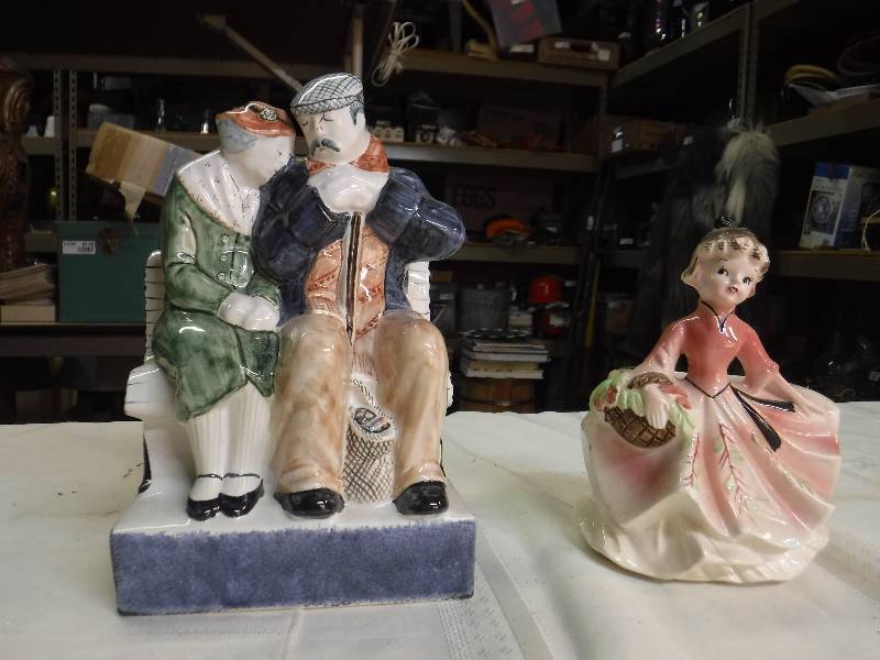 lot 8174 image: Rye pottery  The lovers and a girl dancing planter