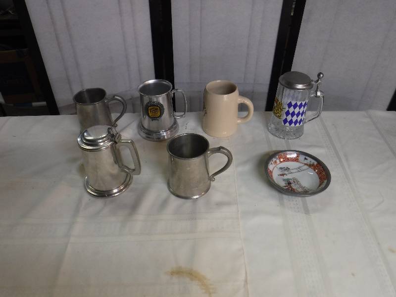lot 8252 image: tankards, steins and a collectors plate lot