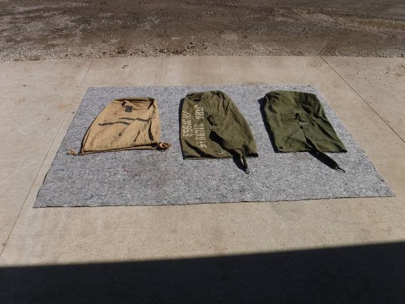lot 8301 image: 3 military ruck sack duffel bags