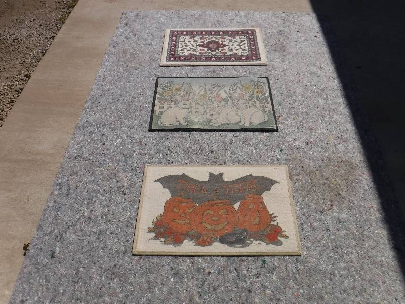 lot 8305 image: Door mat lot # 3 Trick or Treat included