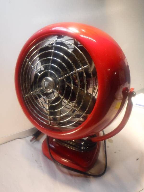 lot 4944 image: Red Vornado sleek modern look fan