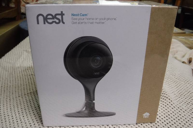 lot 4948 image: Nest home monitor camera- connects to your phone so you can always check up on home