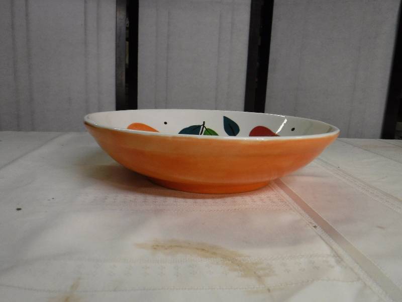 lot 6617 image: Signed Gaetano pottery fruit bowl