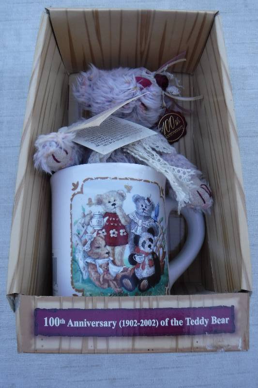 lot 7472 image: 100th anniversary of Teddys Teddy bear and cup