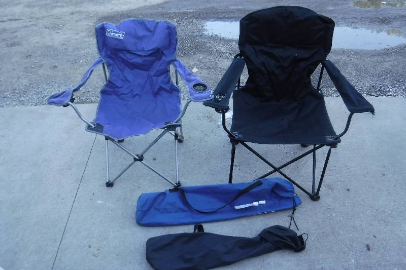 lot 7496 image: Pair of fold up camp chairs