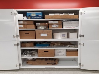 lot 7273 image: Contents Of Cabinets, Test Tubes, Goggles, Test Tube Racks And More