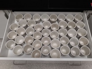 lot 7279 image: Bunsen Burner Tripods, Porcelain Cups, And Bunsen Burners
