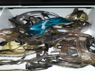 lot 7350 image: Assorted Items in Drawers Set, Goggles, Plastic Bags, etc.