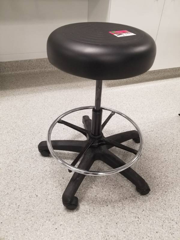 lot 7493 image: Office Stool On Wheels