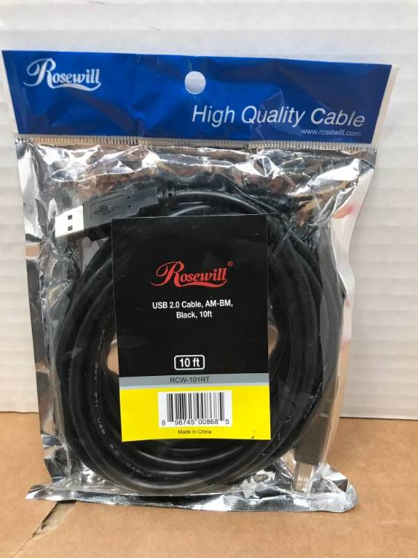 lot 3026 image: ROSEWILL 10FT USB CABLE