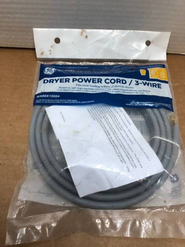 lot 3162 image: DRYER POWER CORD  3 WIRE