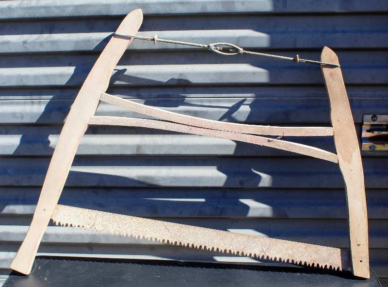 lot 1166 image: Antique Wooden Crosscut Bow Saw