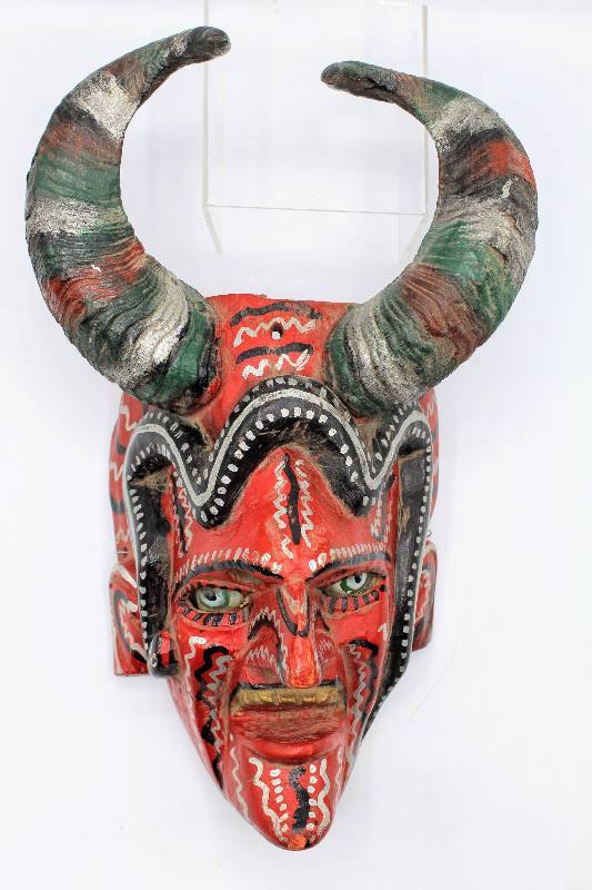 【紅子】Snake frame belt a maiden devil Mexican Folk Art Devil Mask with Snake and Goat Horns | OP
