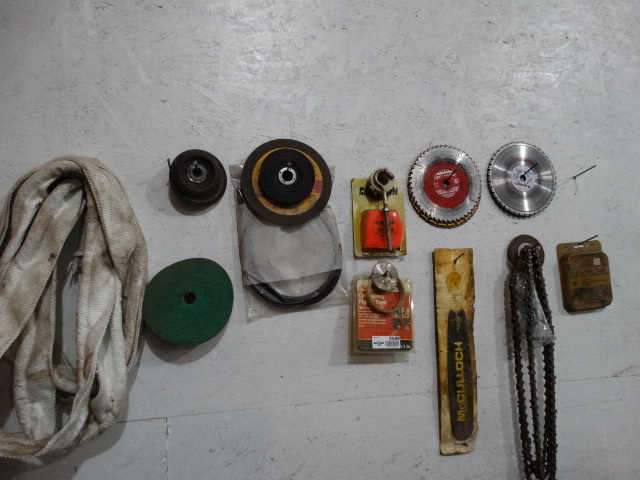lot 2589 image: Lot of various saw blades cut off wheels misc on wall