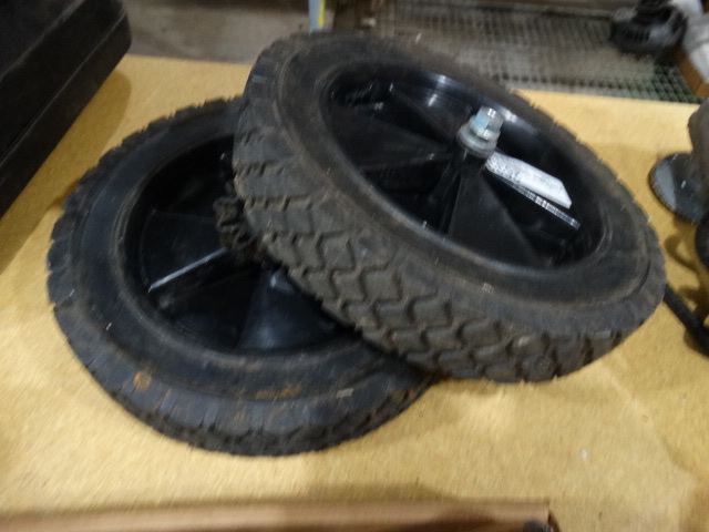 lot 2633 image: 2 lawnmower wheels