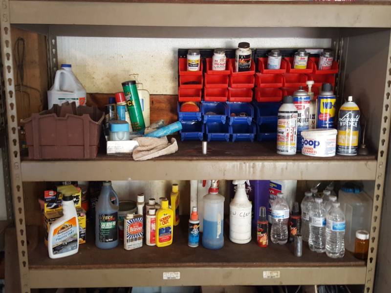 lot 3667 image: Shelf and Contents - Some boards are Oily and Bow