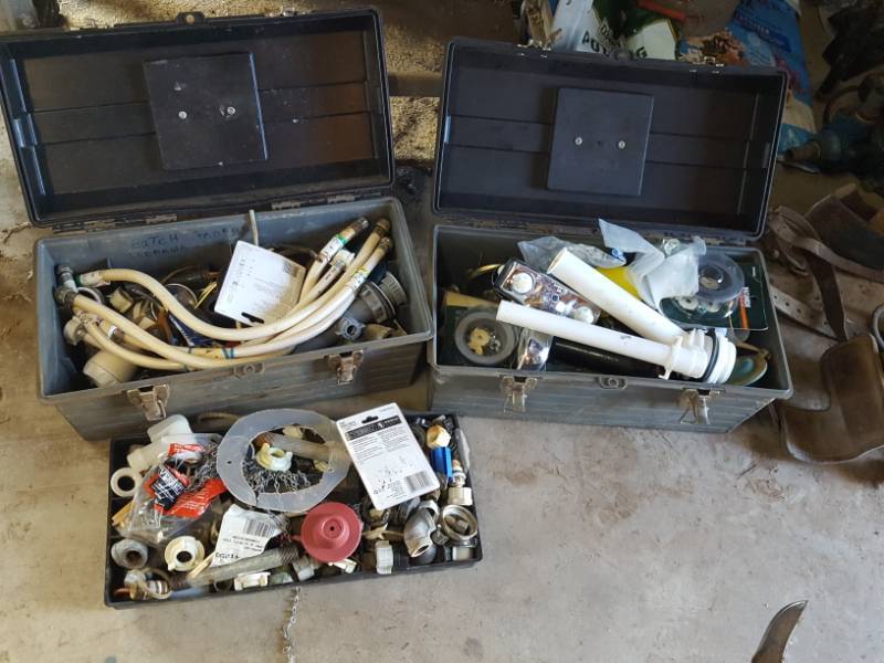 lot 3680 image: 2 Toolboxes with Contents - Plumbing supplies
