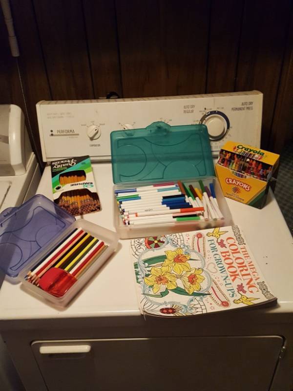 lot 3880 image: Markers, Pencils, Colored Pencils and Crayons