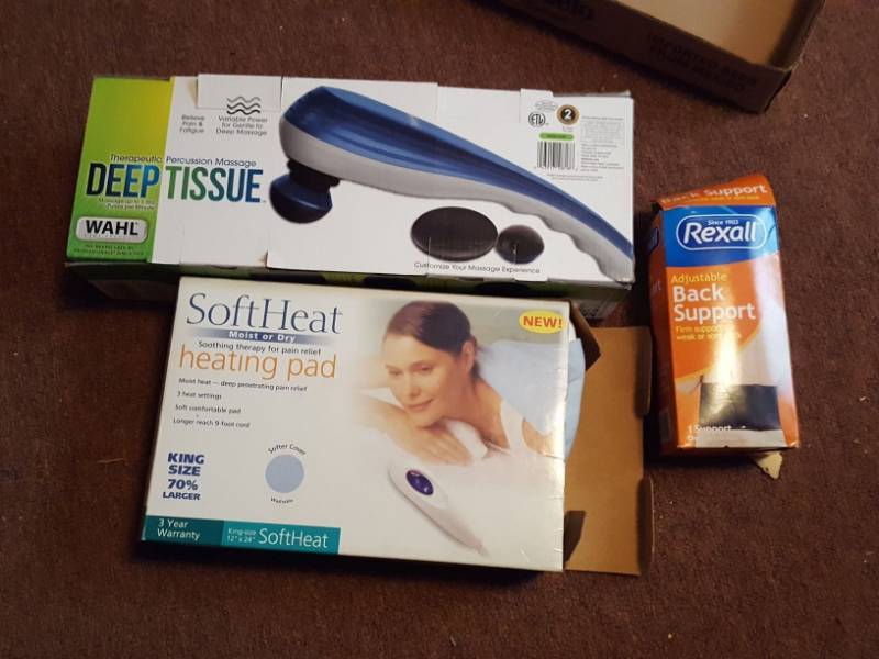 lot 3894 image: Massager, Heating Pad and Back Brace