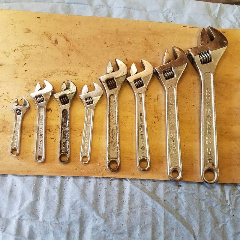 lot 3603 image: Assorted Adjustable Wrenches