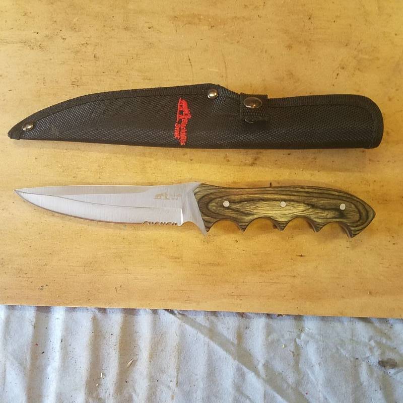 lot 3625 image: Black Hills steel knife with sheath
