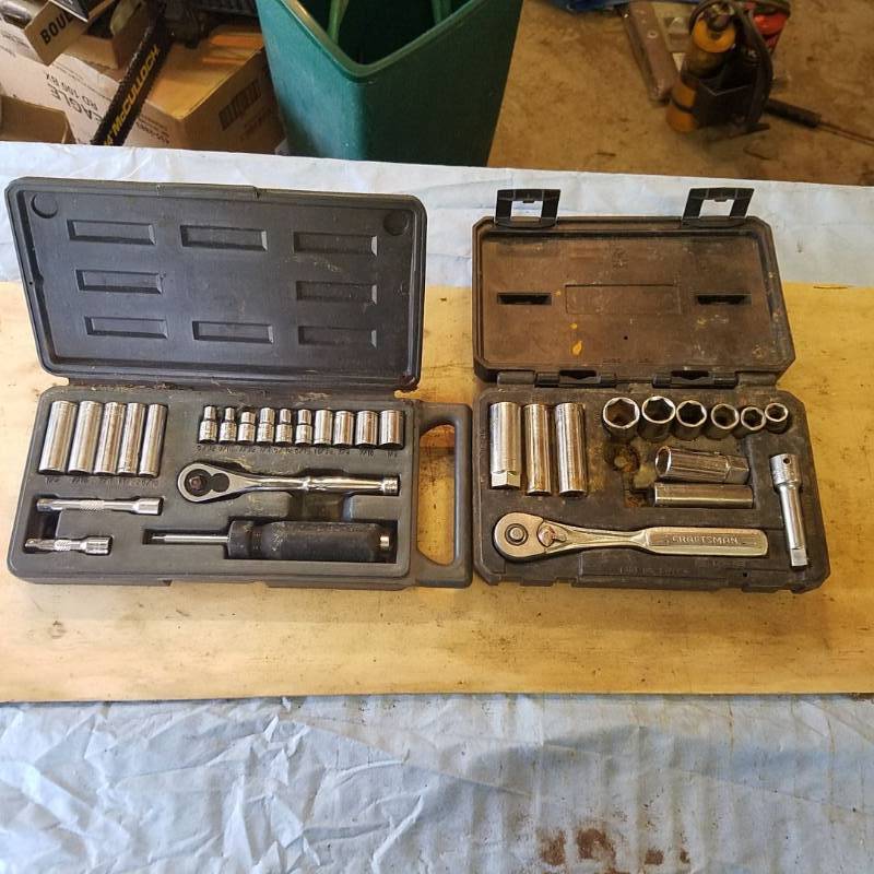 lot 3694 image: Craftsman socket set and Popular Mechanics socket set